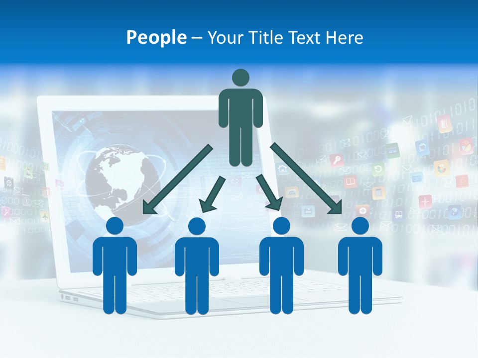 A Laptop Computer Sitting On Top Of A Desk PowerPoint Template