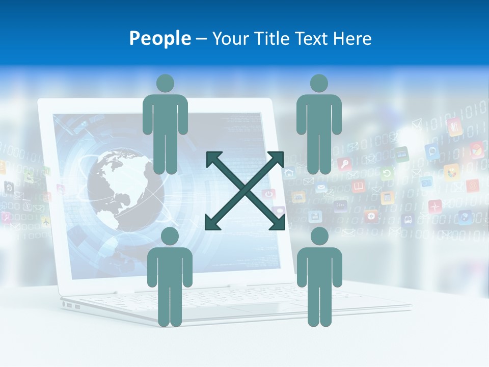 A Laptop Computer Sitting On Top Of A Desk PowerPoint Template