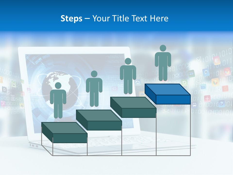 A Laptop Computer Sitting On Top Of A Desk PowerPoint Template