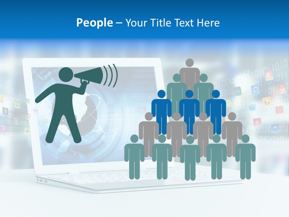 A Laptop Computer Sitting On Top Of A Desk PowerPoint Template