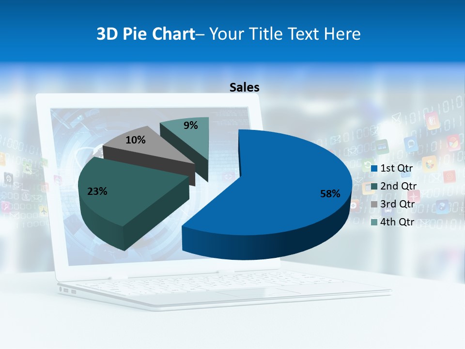 A Laptop Computer Sitting On Top Of A Desk PowerPoint Template