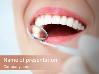 A Person Holding A Magnifying Glass Over A Tooth PowerPoint Template