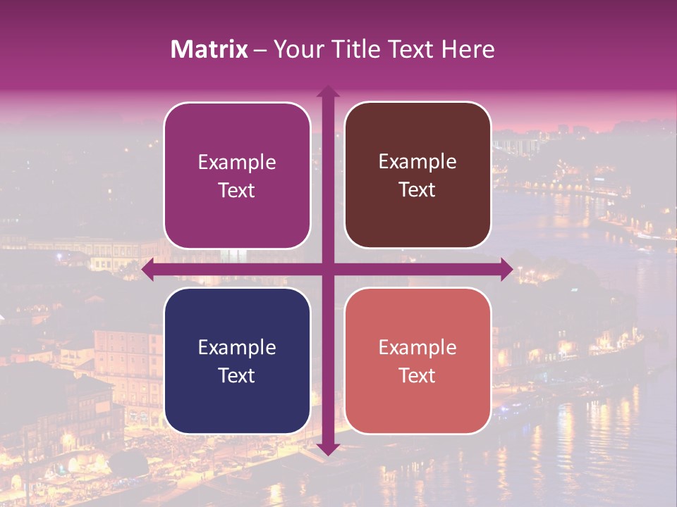 A City At Night With A Bridge In The Background PowerPoint Template