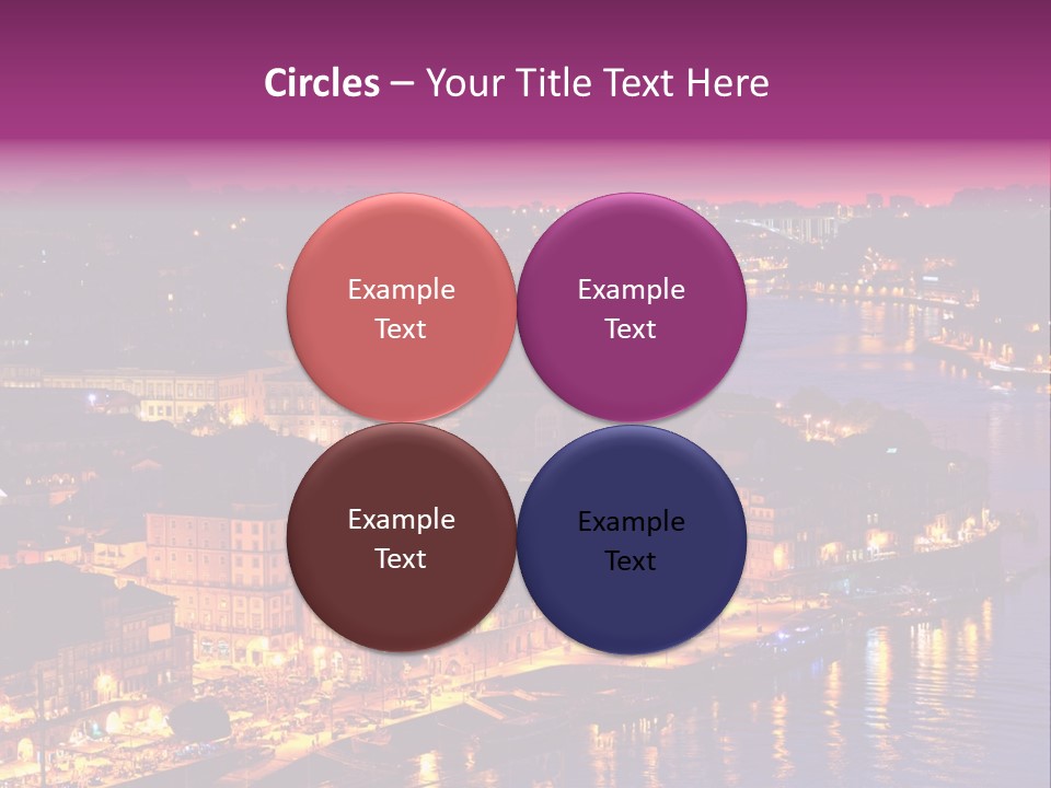 A City At Night With A Bridge In The Background PowerPoint Template