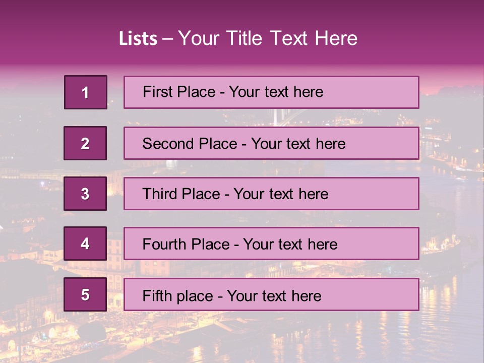 A City At Night With A Bridge In The Background PowerPoint Template
