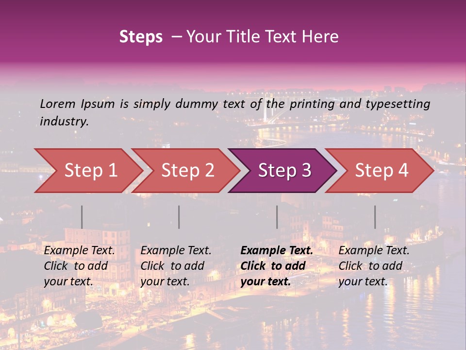 A City At Night With A Bridge In The Background PowerPoint Template