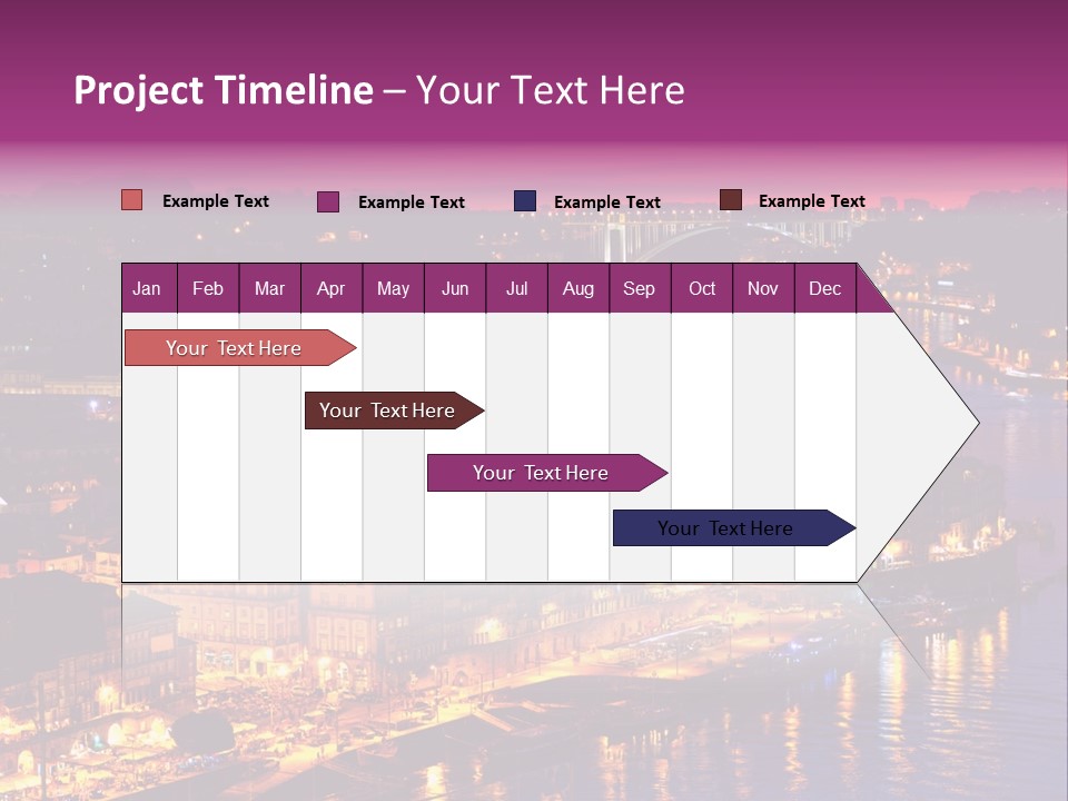A City At Night With A Bridge In The Background PowerPoint Template