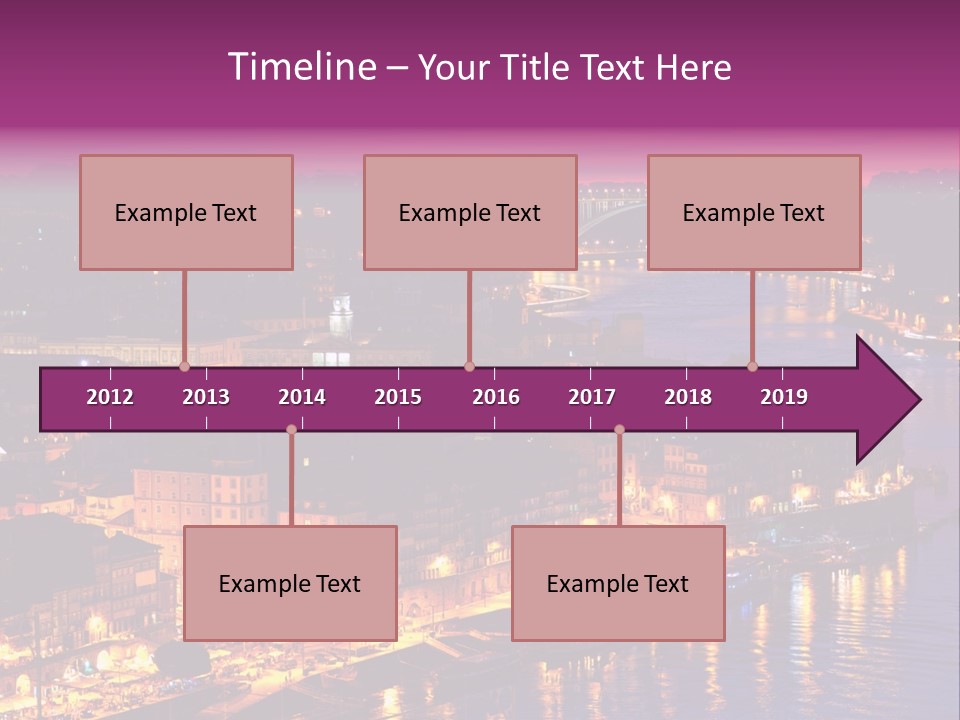 A City At Night With A Bridge In The Background PowerPoint Template