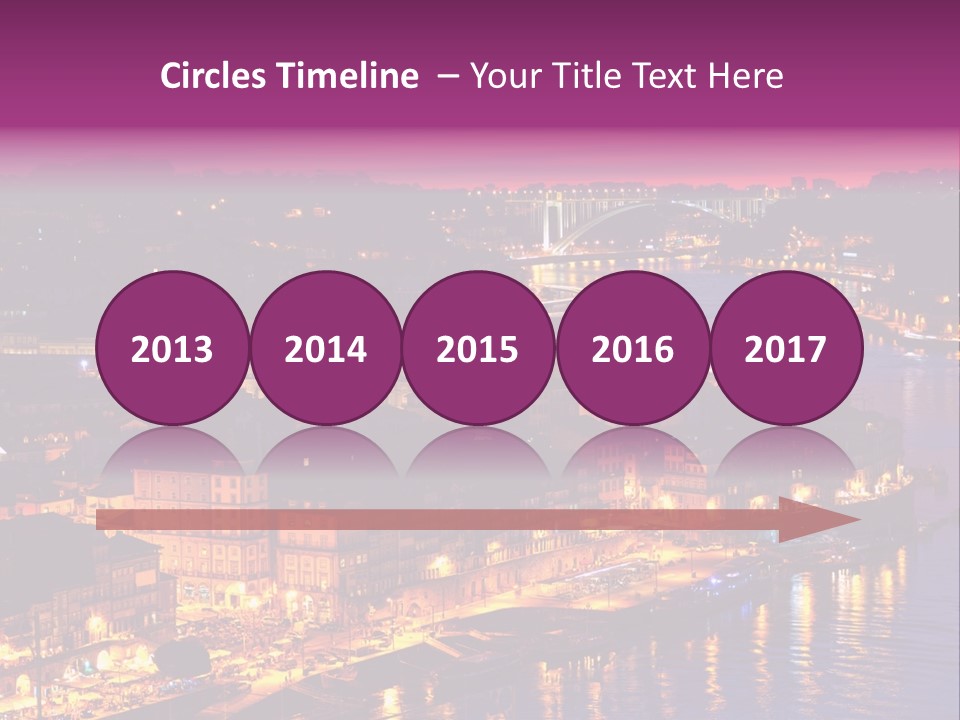 A City At Night With A Bridge In The Background PowerPoint Template