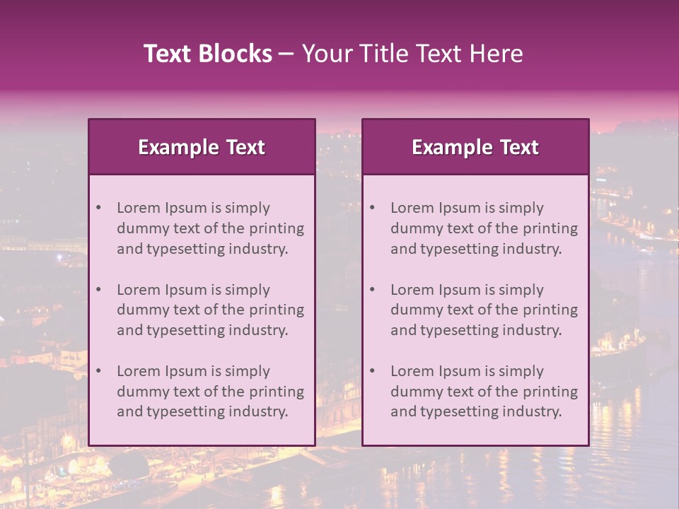 A City At Night With A Bridge In The Background PowerPoint Template