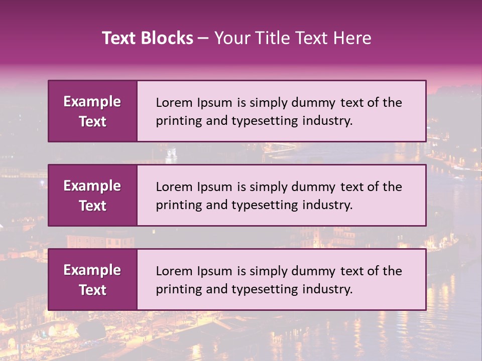 A City At Night With A Bridge In The Background PowerPoint Template
