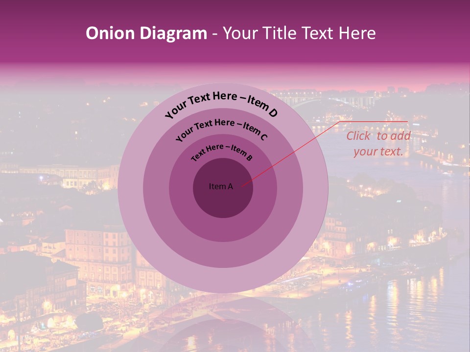 A City At Night With A Bridge In The Background PowerPoint Template