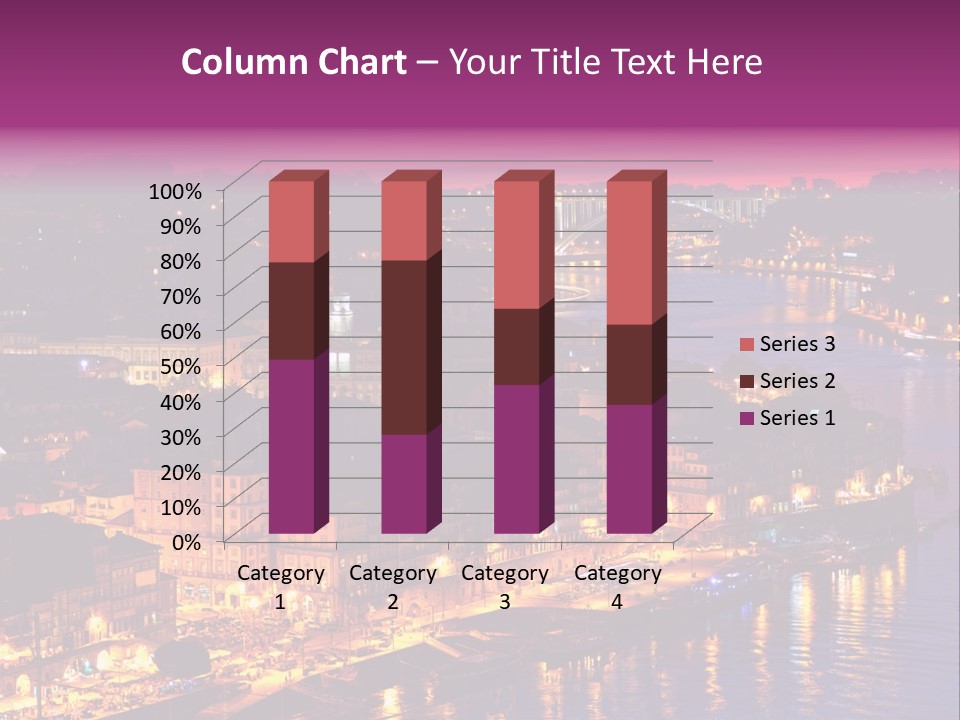 A City At Night With A Bridge In The Background PowerPoint Template