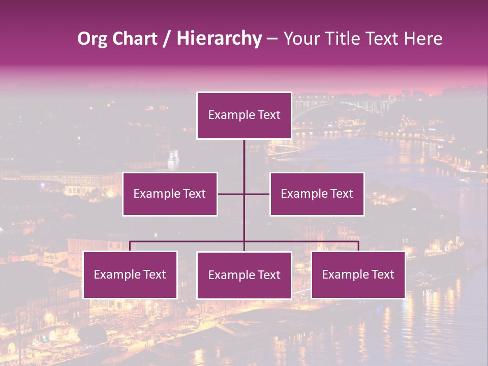 A City At Night With A Bridge In The Background PowerPoint Template