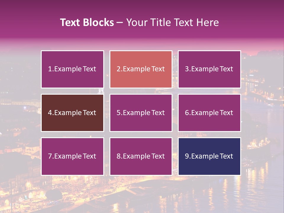 A City At Night With A Bridge In The Background PowerPoint Template