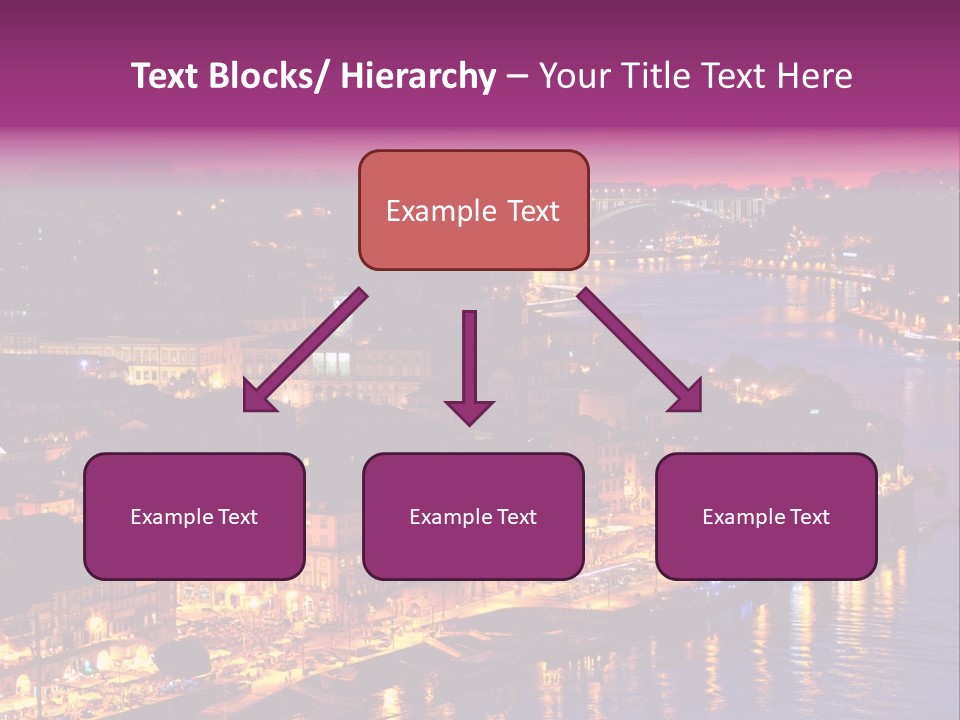 A City At Night With A Bridge In The Background PowerPoint Template