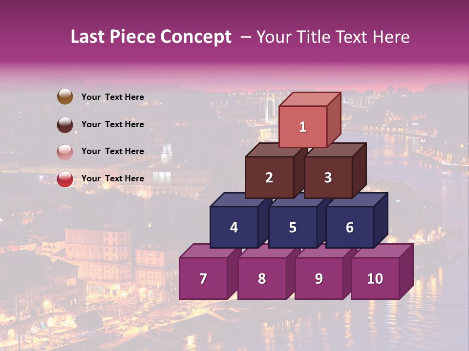 A City At Night With A Bridge In The Background PowerPoint Template