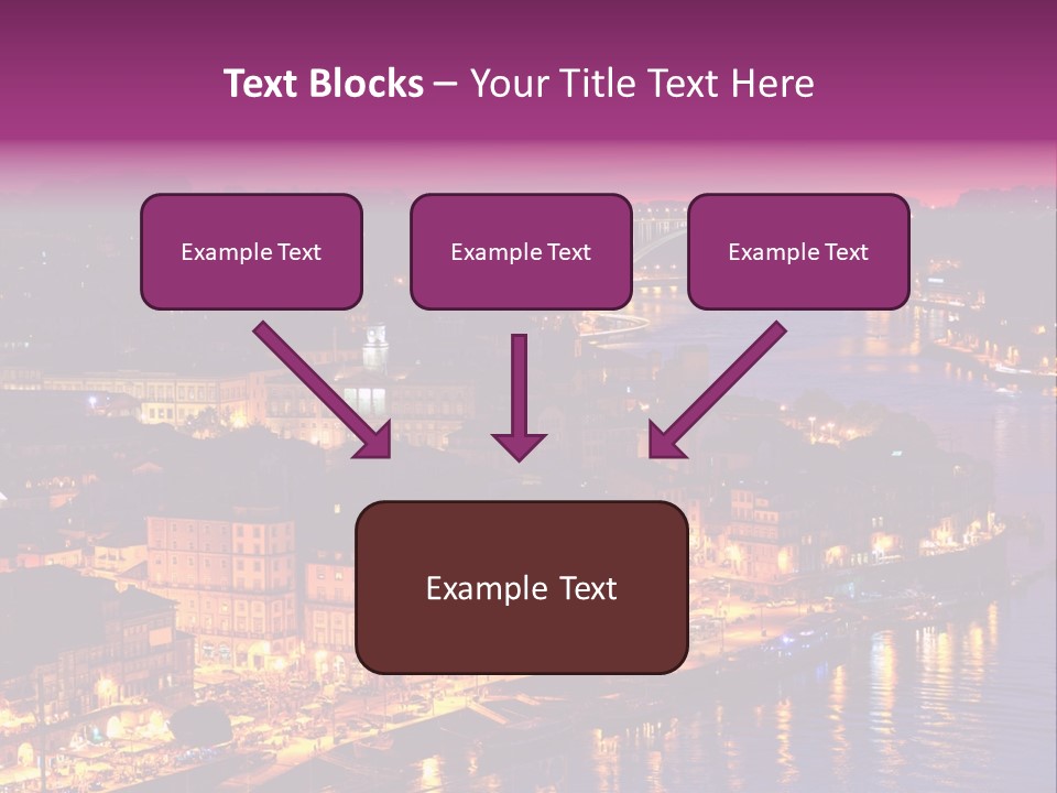 A City At Night With A Bridge In The Background PowerPoint Template