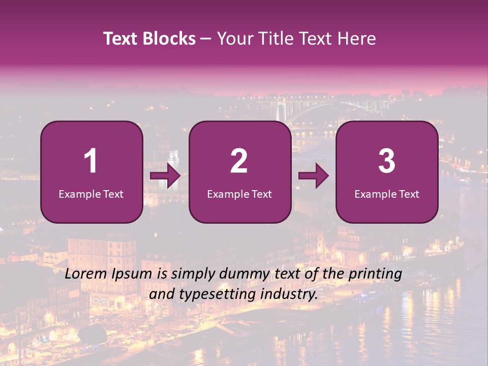 A City At Night With A Bridge In The Background PowerPoint Template