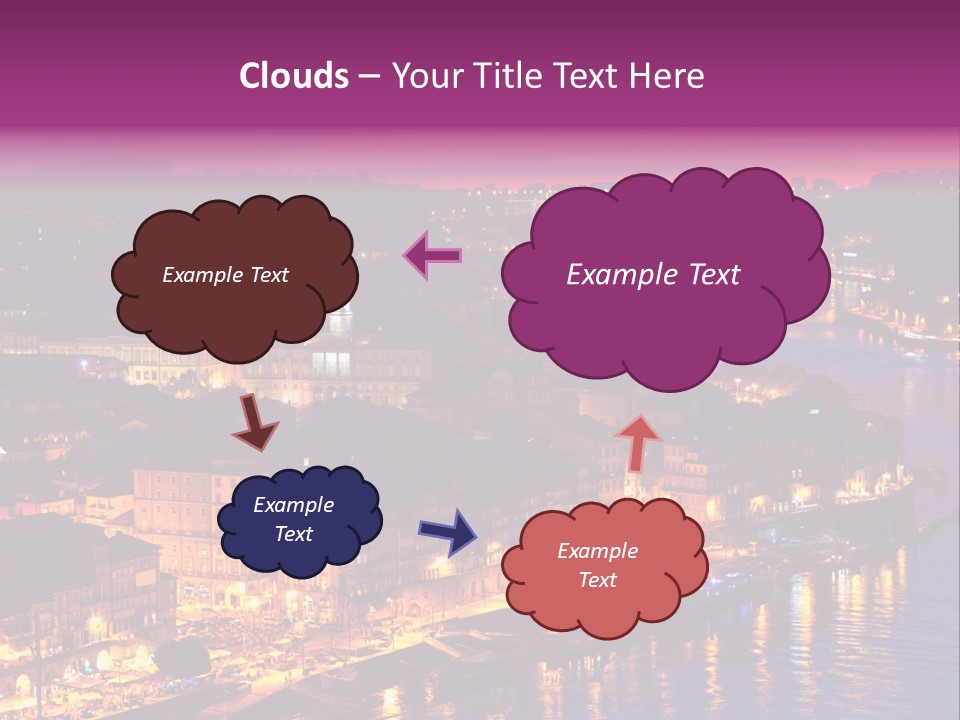 A City At Night With A Bridge In The Background PowerPoint Template