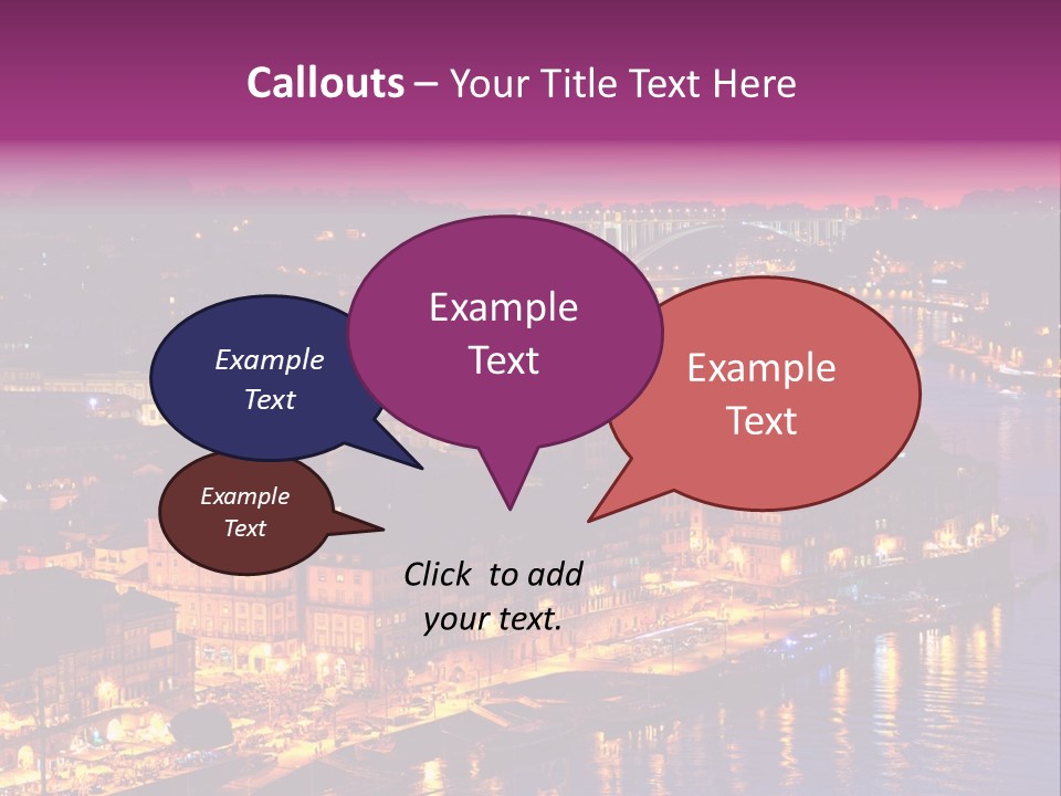 A City At Night With A Bridge In The Background PowerPoint Template