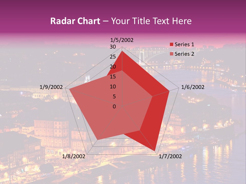 A City At Night With A Bridge In The Background PowerPoint Template
