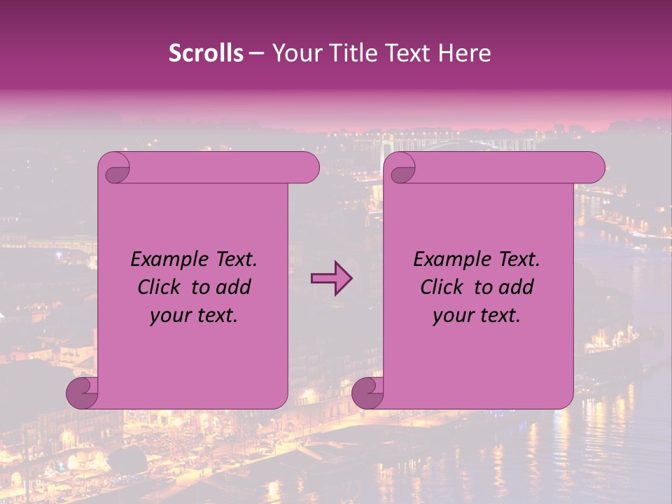 A City At Night With A Bridge In The Background PowerPoint Template