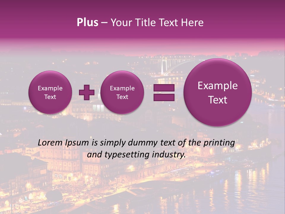 A City At Night With A Bridge In The Background PowerPoint Template