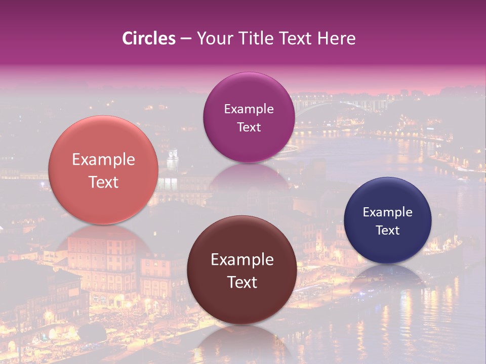 A City At Night With A Bridge In The Background PowerPoint Template