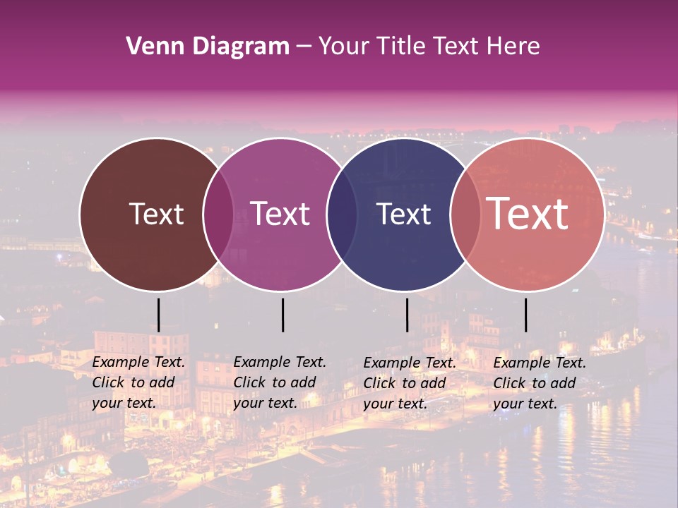 A City At Night With A Bridge In The Background PowerPoint Template