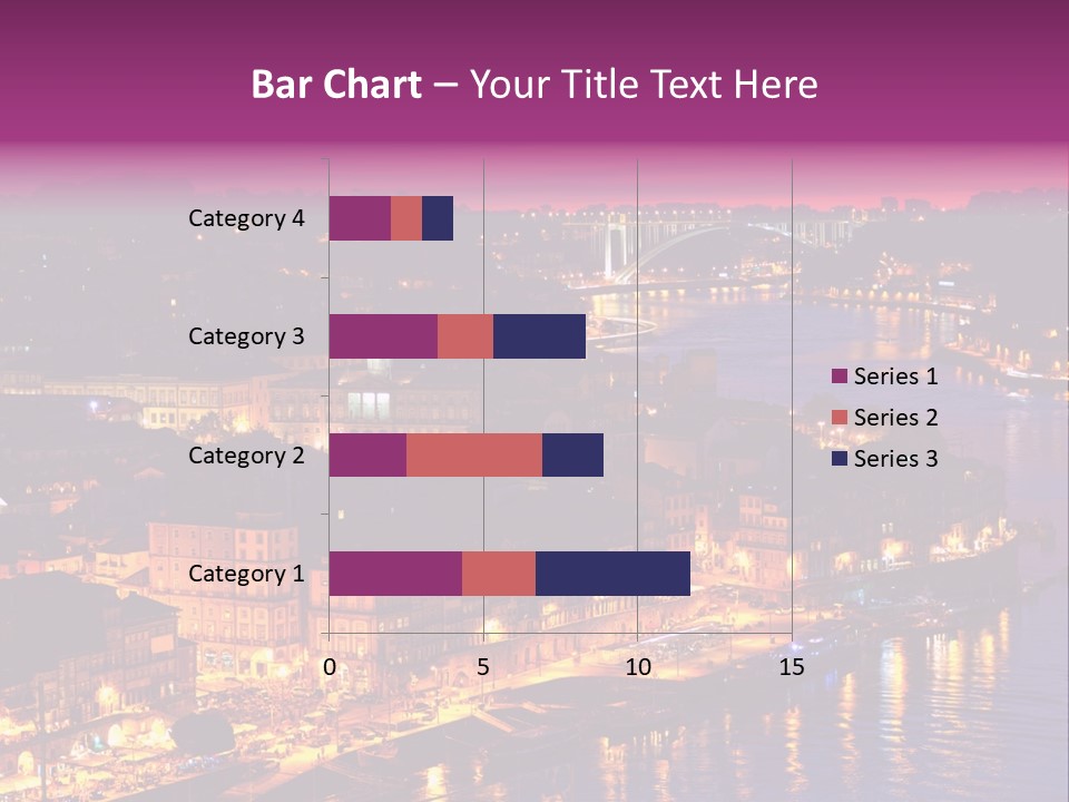 A City At Night With A Bridge In The Background PowerPoint Template
