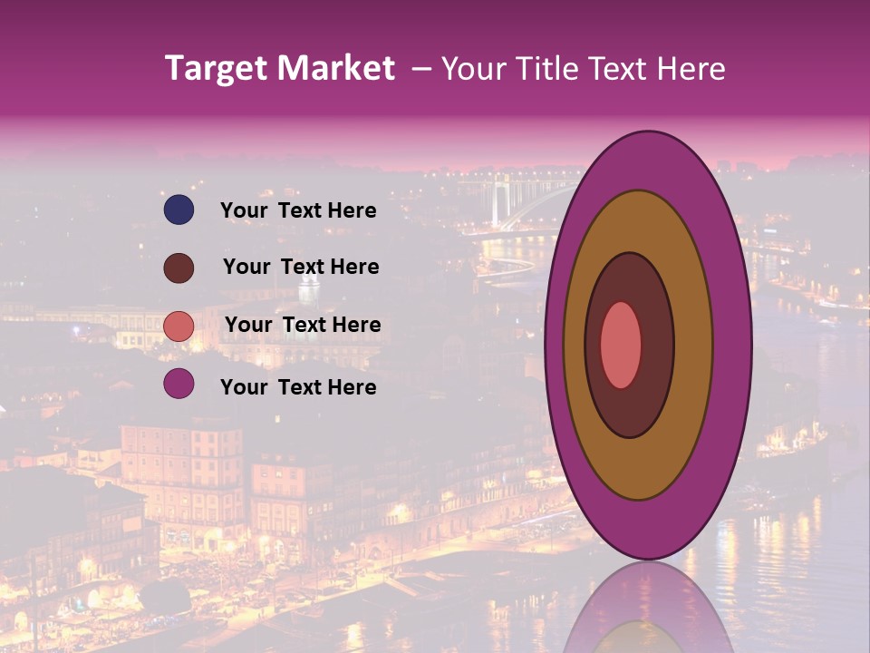 A City At Night With A Bridge In The Background PowerPoint Template