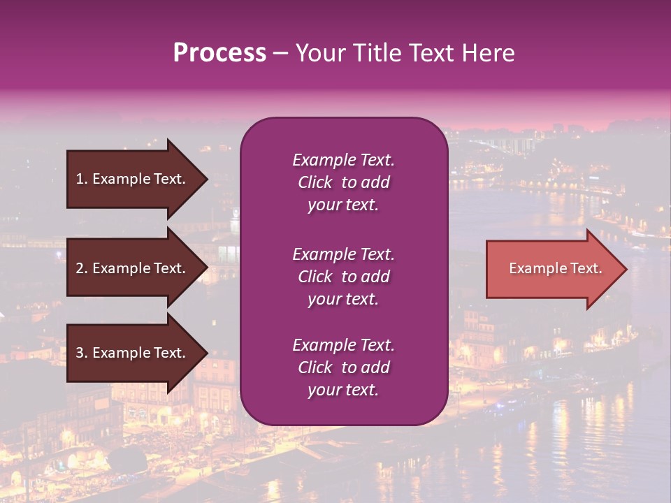 A City At Night With A Bridge In The Background PowerPoint Template
