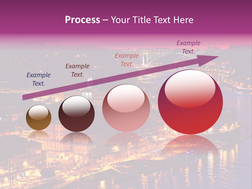 A City At Night With A Bridge In The Background PowerPoint Template