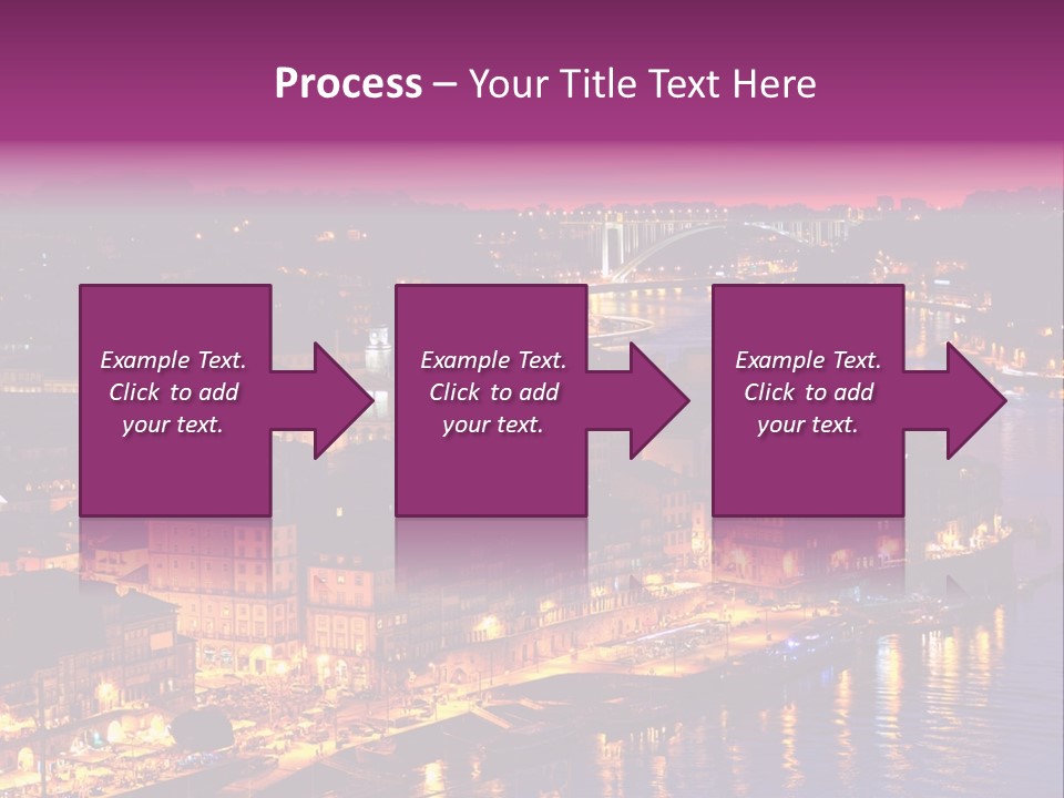A City At Night With A Bridge In The Background PowerPoint Template