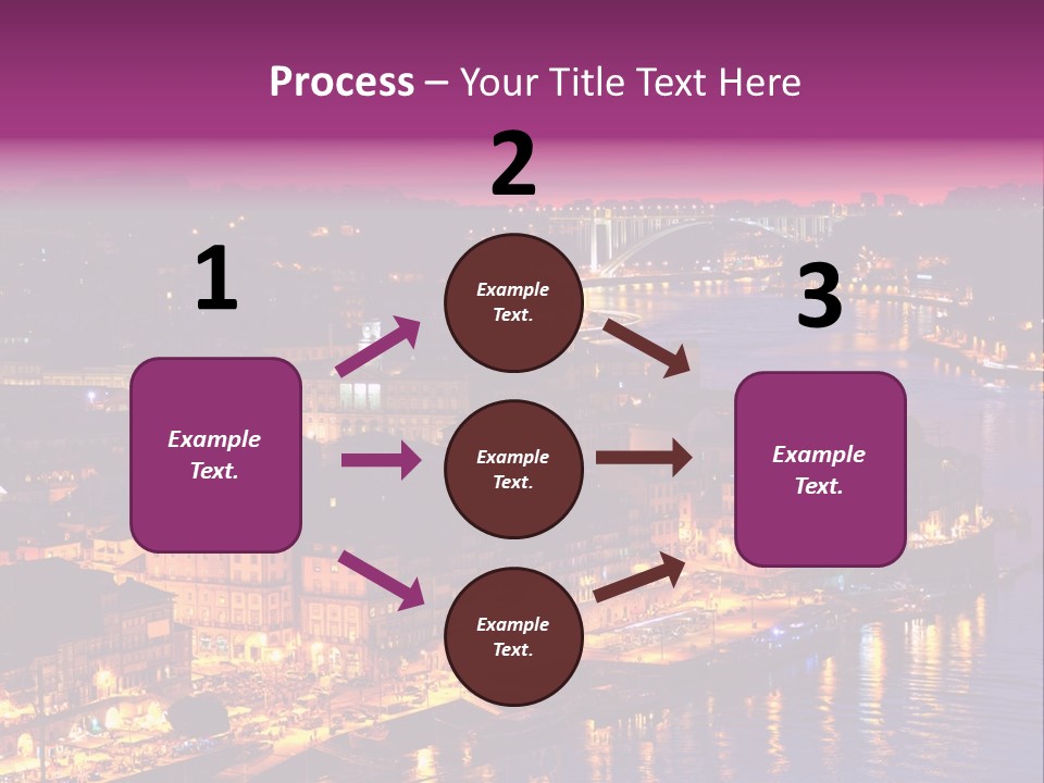 A City At Night With A Bridge In The Background PowerPoint Template