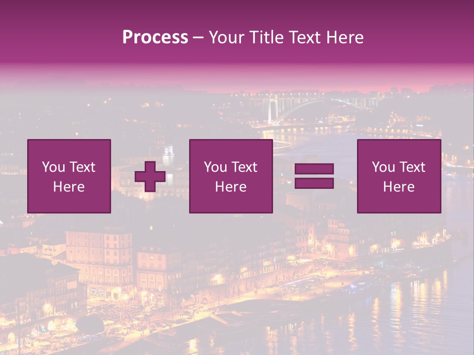 A City At Night With A Bridge In The Background PowerPoint Template