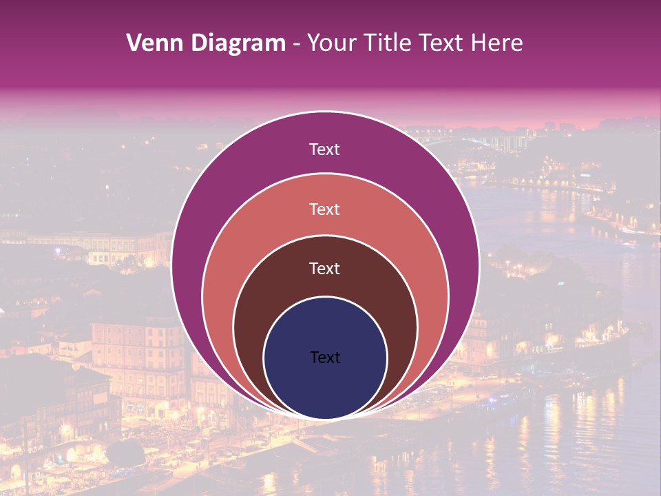 A City At Night With A Bridge In The Background PowerPoint Template