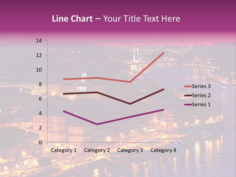 A City At Night With A Bridge In The Background PowerPoint Template