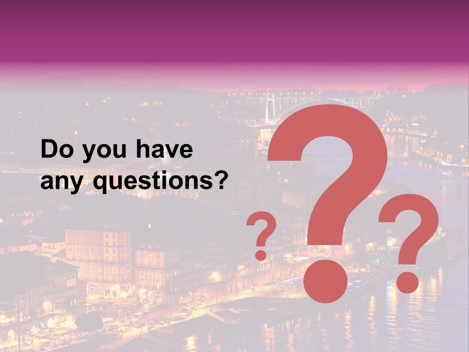 A City At Night With A Bridge In The Background PowerPoint Template