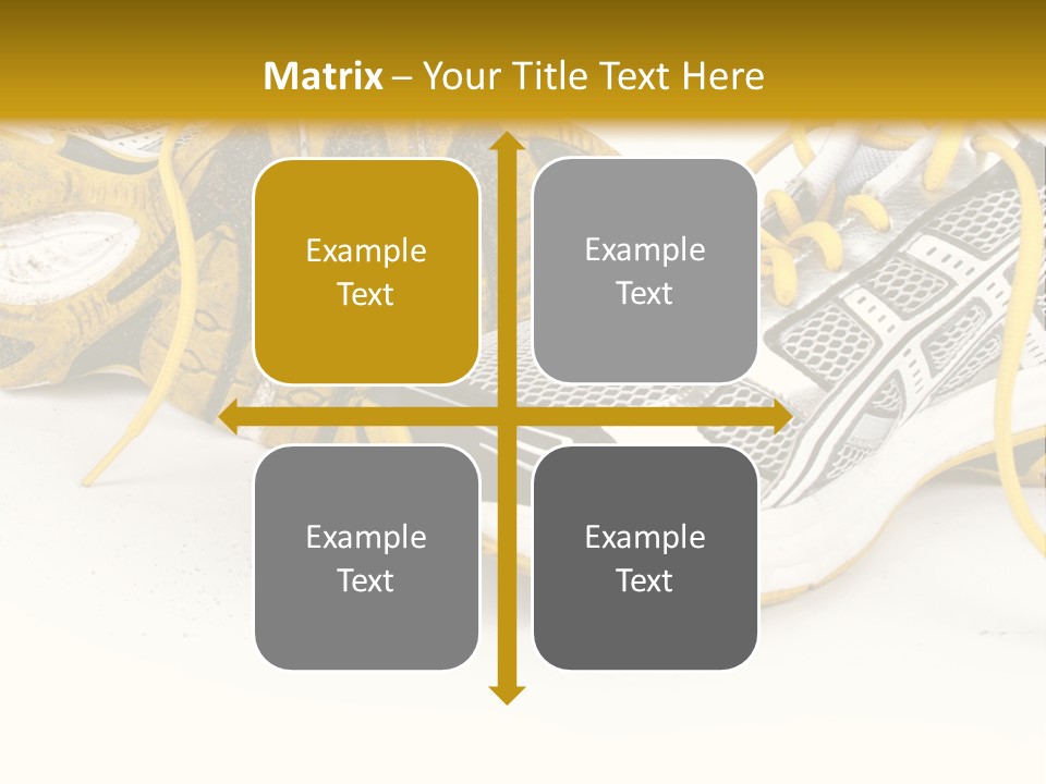 A Pair Of Running Shoes On A White And Yellow Background PowerPoint Template
