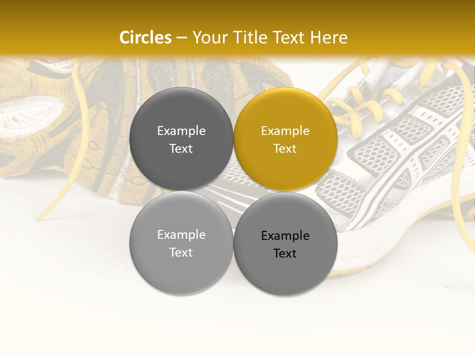 A Pair Of Running Shoes On A White And Yellow Background PowerPoint Template