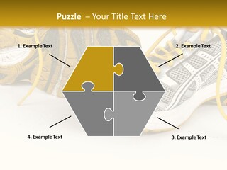 A Pair Of Running Shoes On A White And Yellow Background PowerPoint Template