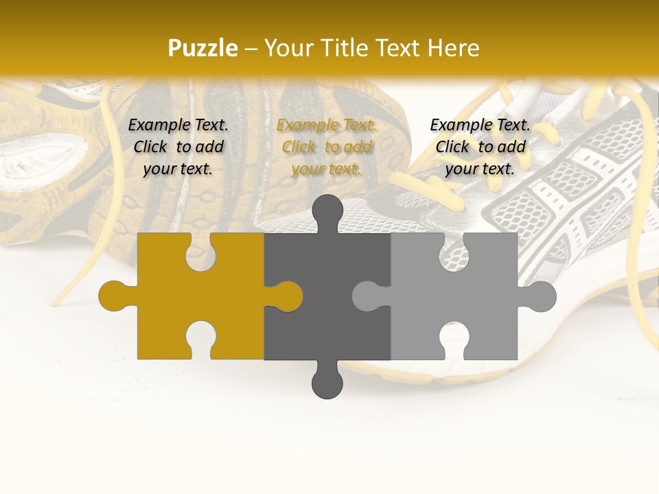 A Pair Of Running Shoes On A White And Yellow Background PowerPoint Template