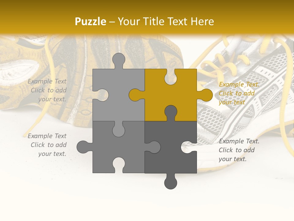 A Pair Of Running Shoes On A White And Yellow Background PowerPoint Template