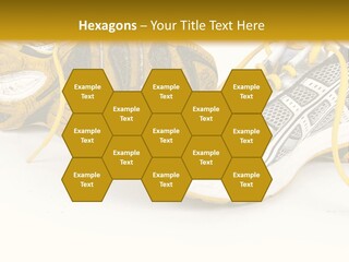 A Pair Of Running Shoes On A White And Yellow Background PowerPoint Template