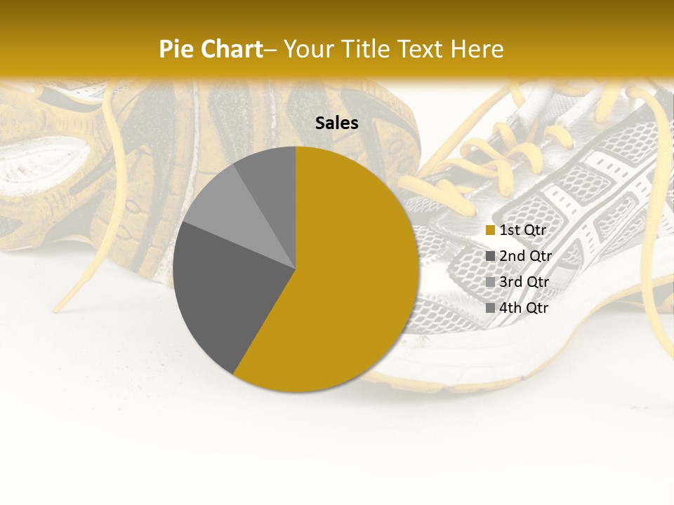 A Pair Of Running Shoes On A White And Yellow Background PowerPoint Template