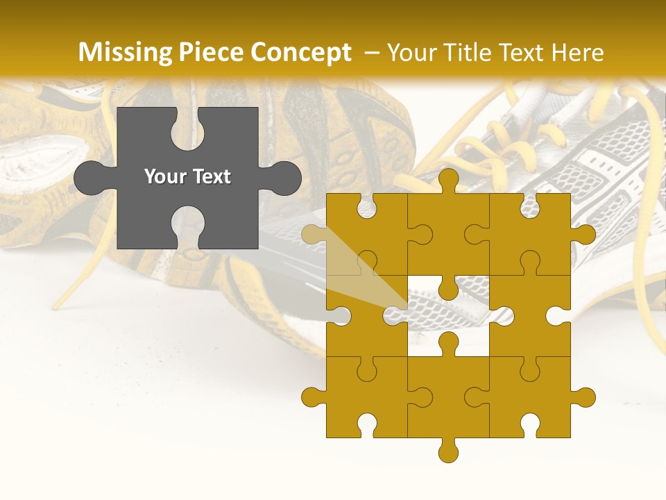 A Pair Of Running Shoes On A White And Yellow Background PowerPoint Template