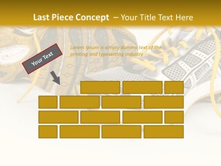 A Pair Of Running Shoes On A White And Yellow Background PowerPoint Template