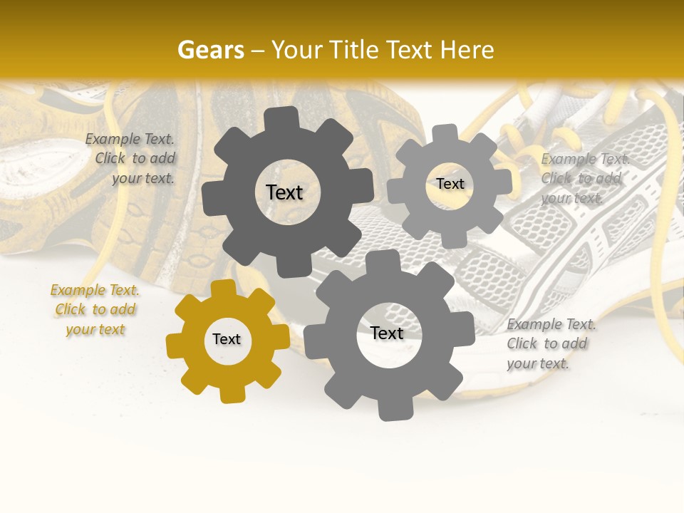 A Pair Of Running Shoes On A White And Yellow Background PowerPoint Template